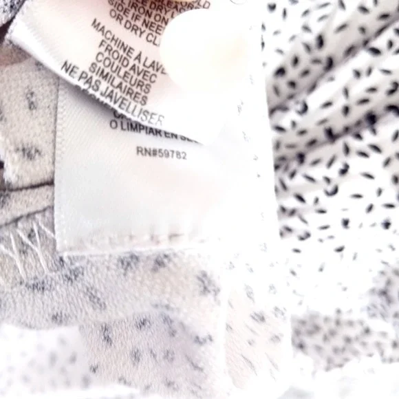 Adrianna Papell Blouse Womens 2X White Black Flutter Sleeve Scoop Neck Tunic Top - Picture 8 of 9